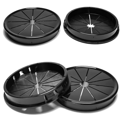 4 Pcs Cable Grommet, Snap Bushing 2-5/8" (70 mm) Mounting Diameter, Flexible Petal-Shaped Buckle Round Nylon Desk Grommet for Wires Through Countertop Cord Organizer and Protection, Black