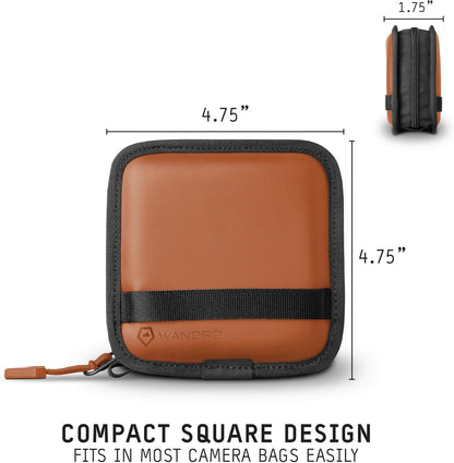 WANDRD Lens Filter Case - Store 4 Filters in Your Camera Backpack or Camera Case, Protect Photography Accessories from Scratches, Dust & Impact (Sedona Orange)