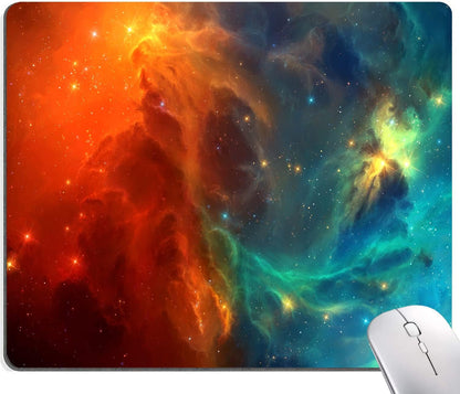 Hokafenle Mouse Pad, Square Personalized Computer Mouse Pads with Galaxy Design, Washable Mouse Mat, Gaming Office Home Non-Slip Rubber Base Mousepad