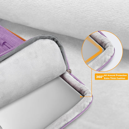 MOSISO 360 Protective Laptop Shoulder Bag,15-15.6 inch Computer Bags Compatible with MacBook Pro 16 inch, HP, Dell, Lenovo, Asus Notebook,Side Open Messenger Bag with 4 Zipper Pockets, Lilac