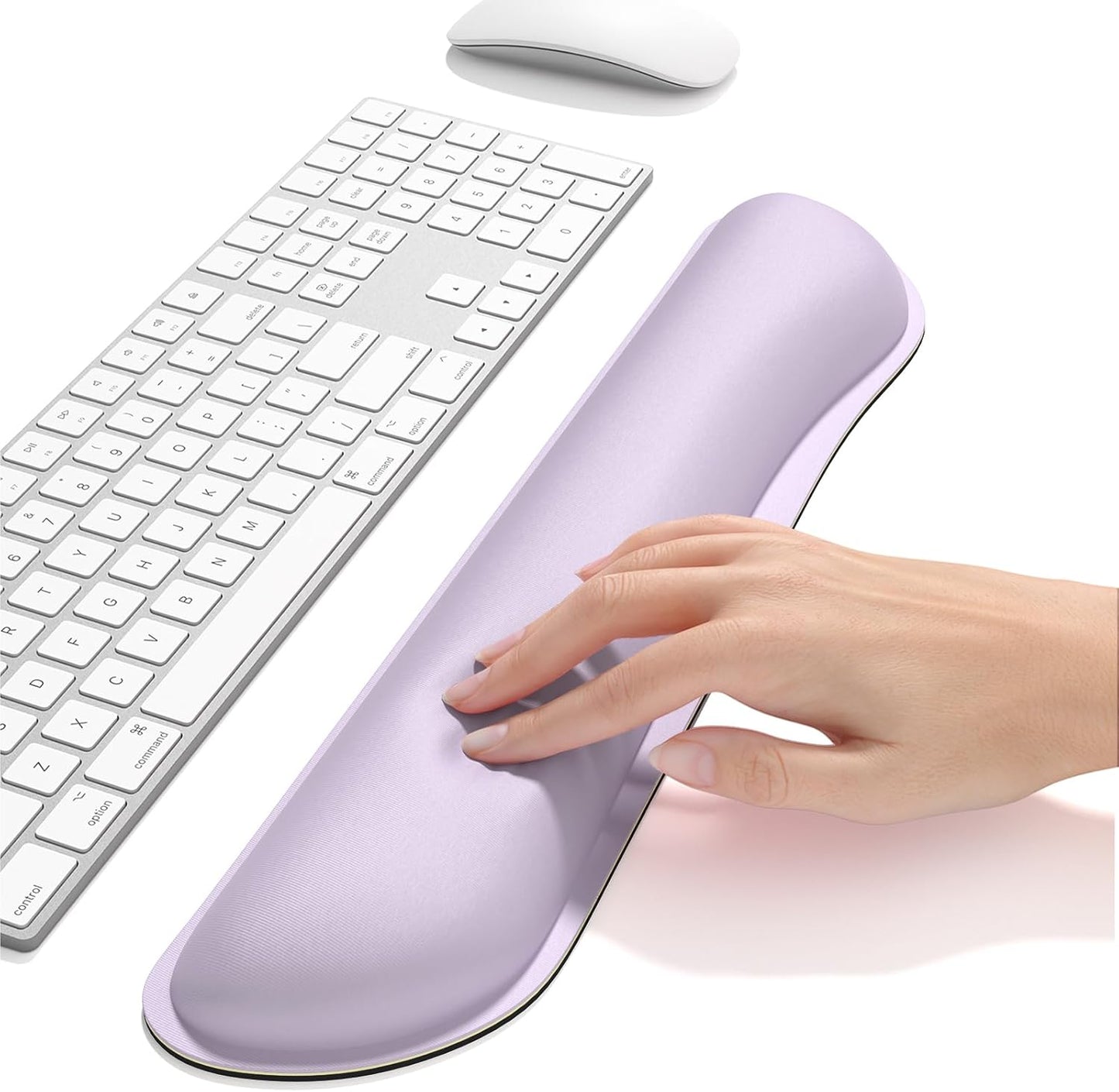 Dapesuom Enlarge Keyboard Wrist Rest, Cute Memory Foam Keyboard Wrist Cushion for Computer Desk Mats Support, Typing Pain Relief Ergonomic Mouse Pad Rests with Non-Slip Base for Gaming, Laptop, Purple