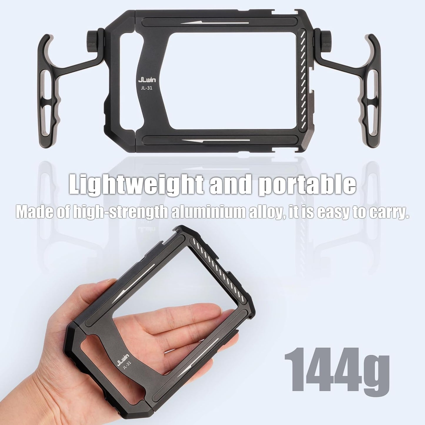 Foto4easy Universal Smartphone Video Rig,Aluminum Phone Video Stabilizer with Dual Handle Kit for iPhone for Samsung for Pixel and Other Android Phones