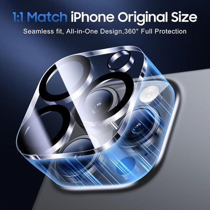 UniqueMe for 3 Pack iPhone 16 Pro/iPhone 16 Pro Max Camera Lens Protector - [Drop Protection] [Case Friendly] 9H Tempered Glass Camera Cover Screen [Update New Version]
