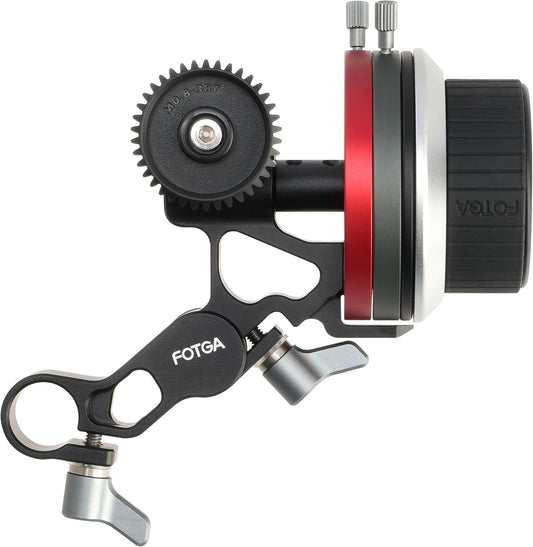Foto4easy Aluminum Mini Follow Focus for DSLR Mirrorless Camera Camcorder Cage Rig,with A/B Stops & 15mm Rod Clamp System
