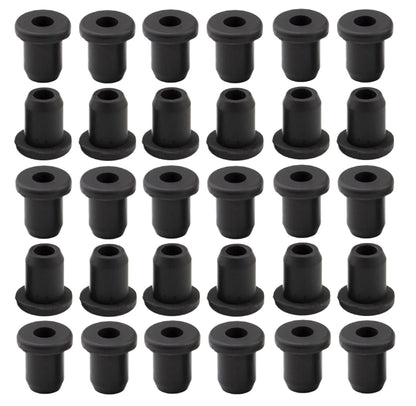 30 pcs 1/4" Drill Hole，3/16" ID Black Silicone Top hat Rubber Grommets for Wiring，Automotive，Firewall，Hole Plug，Desk，Screw，Water and Gas Pipe，Drain，House Siding，Cable Bushing，Glass，Wire Plug