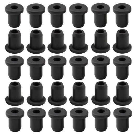 30 pcs 1/4" Drill Hole，3/16" ID Black Silicone Top hat Rubber Grommets for Wiring，Automotive，Firewall，Hole Plug，Desk，Screw，Water and Gas Pipe，Drain，House Siding，Cable Bushing，Glass，Wire Plug