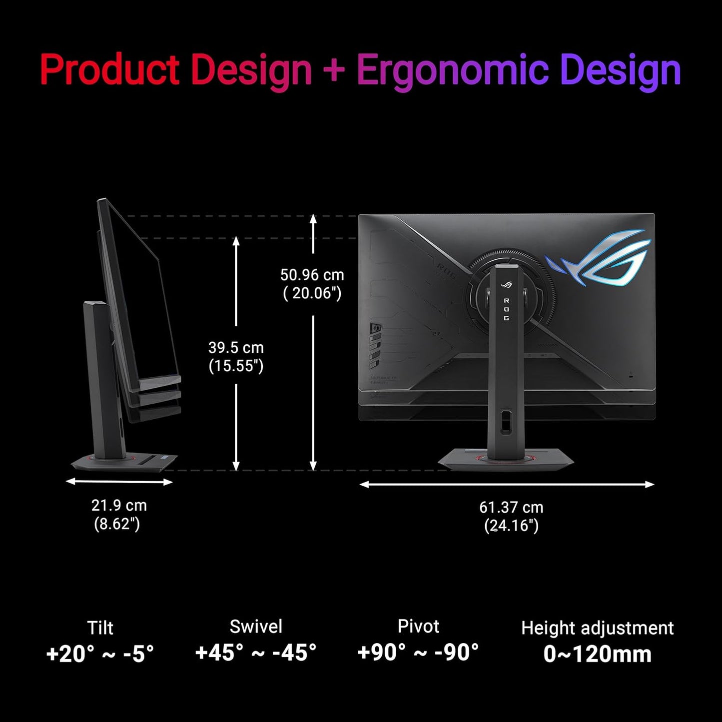 ASUS ROG Strix 27” 4K HDR USB-C Gaming Monitor (XG27UCG) – UHD (3840x2160) Dual Mode (4K 160Hz or FHD 320Hz), 1ms, Fast IPS, Extreme Low Motion Blur Sync, G-SYNC Compatible, AI Gaming, 3yr Warranty