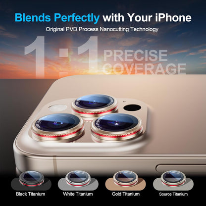 X-it 2 Pack Camera Lens Protector, Shatterproof Anti-Scratch Ultra HD Camera Protector, Anti-Glare Tempered Glass Lens Protector for iPhone 16 Pro Max/16Pro/15 Pro Max/15Pro/14 Pro Max/14Pro,GoldenRed