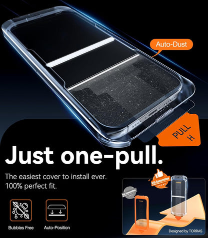TORRAS Military-Grade Shatterproof for 16 Plus Screen Protector 6.7 Inch [9H+ Tempered Glass& One-Step Installation] Anti-Scratch Full Coverage Fit Bubble Free Case-Friendly Film, 2 Park,GlassGo X