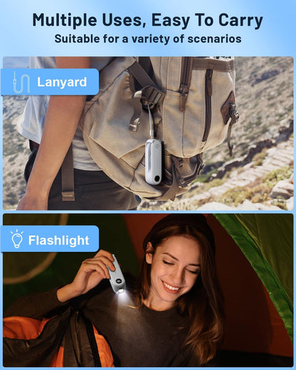 SWEETFULL Portable Handheld Mini Fan with LED Display, 3-in-1 Personal Foldable USB Rechargeable Hand Held Fan & Flashlight for Travel, Lash Eyelash, Cute Small Pocket for Women, Girls