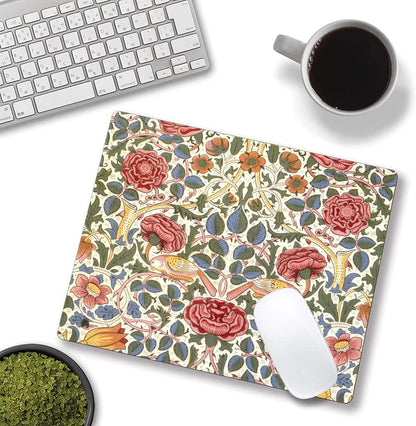 Mouse Pad, Floral Mouse Pad, Square Mouse Mat Waterproof Mousepad Non-Slip Rubber Base Mouse Pads for Office Laptop, William Morris Flowers