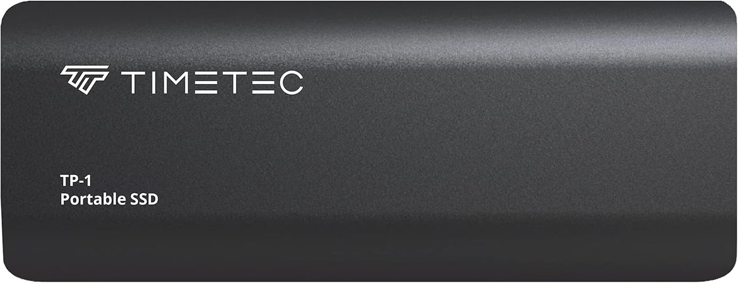Timetec 1TB Portable External SSD USB3.2 Gen2 Type C Up to 550MB/s Ultra-Light Aluminum Mini External Solid State Drive with USB C to A Cable/USB A to C Adapter for Desktops/Laptop/Mac/Mobile - Black