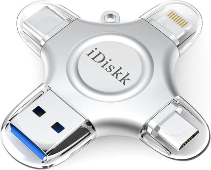 【1T B App*le Certified】iDiskk 1T Photo Memory Stick for iPhone USB Flash Drive for USB-C iPad Android, Samsung USB for iPhone 17/16/15/14/13/13 pro/12/12 pro/12 mini/11/11/Pro/XR/X, Photo Stick for PC