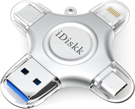 【1T B App*le Certified】iDiskk 1T Photo Memory Stick for iPhone USB Flash Drive for USB-C iPad Android, Samsung USB for iPhone 17/16/15/14/13/13 pro/12/12 pro/12 mini/11/11/Pro/XR/X, Photo Stick for PC