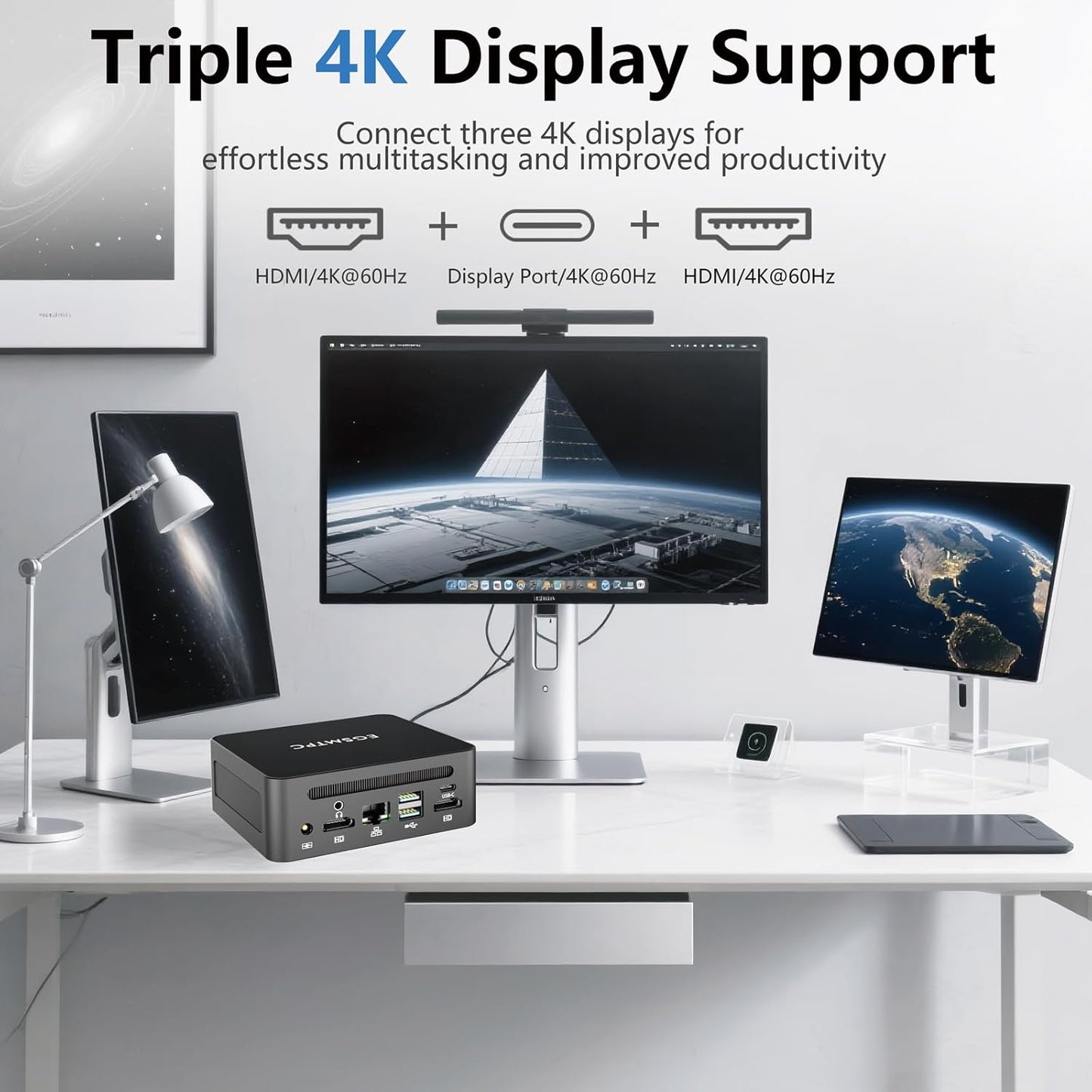 Mini Desktop Computer, Intel Core i5-12450H (Up to 4.40GHz), 16GB DDR4 RAM, 512GB M.2 SSD, Mini PC Supports Triple 4K Display, USB 3.2, Wi-Fi 6, BT 5.2, RJ45 2.5G