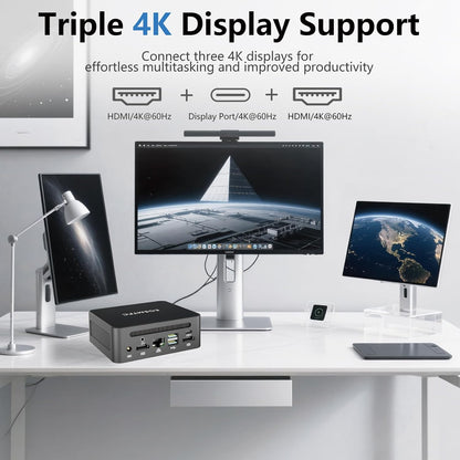 Mini Desktop Computer, Intel Core i5-12450H (Up to 4.40GHz), 16GB DDR4 RAM, 512GB M.2 SSD, Mini PC Supports Triple 4K Display, USB 3.2, Wi-Fi 6, BT 5.2, RJ45 2.5G