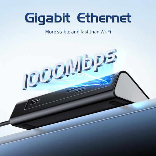 USB C Hub Ethernet, 10Gbps USB C Docking Station 10-in-1 with 4K@60Hz HDMI, Type-C & 2 USB A 3.2 Data, LAN, 2 USB A 2.0, PD 100W, SD/TF Ports, Powered USB Hub for Laptop, PC, iPhone 16/15, Mac