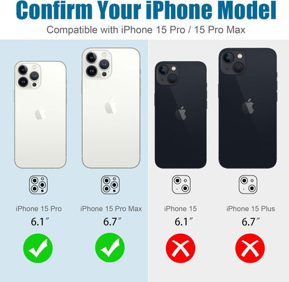 AGVEE 3+3 6 Pack for iPhone 15 Pro 6.1" / 15 Pro Max 6.7" Camera Lens Cover Protector, Bling Diamond & Bling Glitter Metal Ring 9H Tempered HD Glass Camera Cover Protector Film, Bling-Natural