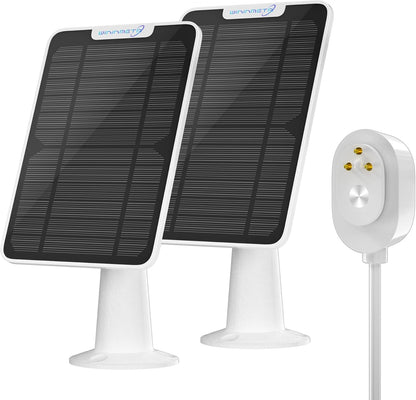 6W Solar Panel Charger Compatible with Arlo Ultra/Ultra 2/Pro 3/Pro 4/Pro 3 Floodlight Security Camera, Solar Panels Charging IP65 Weatherproof w/ 9.8ft Charging Cable Adjustable Wall Mount, 2 Pack