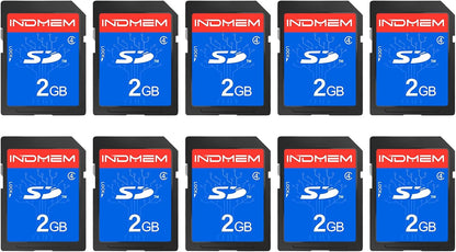 INDMEM 2GB SD Card, 10 Packs Class 4 2GB Flash Memory Card MLC Standard Secure Digital Cards Camera Card
