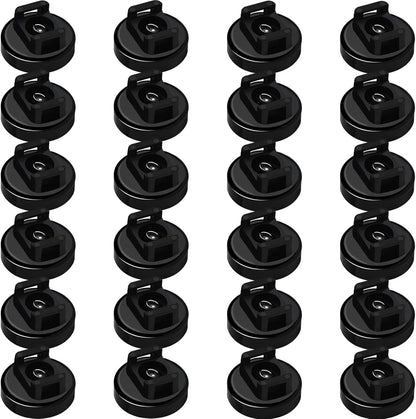 Magnet Zip Tie Mount Magnetic Zip Ties Mount 25LBS Strong Multipurpose Wire Cable Holder Mount Wire Clips Management for Home Office Marine Electrical Wiring (Black, 24 Piece)
