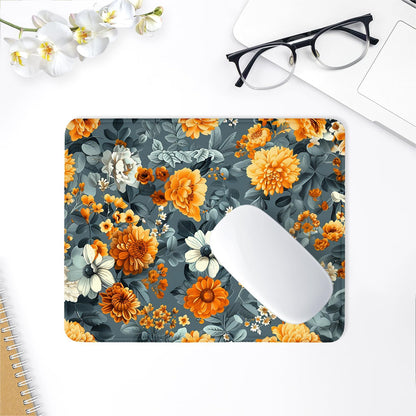 ITNRSIIET Mouse Pad with Stitched Edge Premium Textured Smooth Precise Operation Waterproof Washable Non-Slip Rubber Base Desktop Protection Mat, 10.2×8.3×0.12 inches, Beautiful Flowers