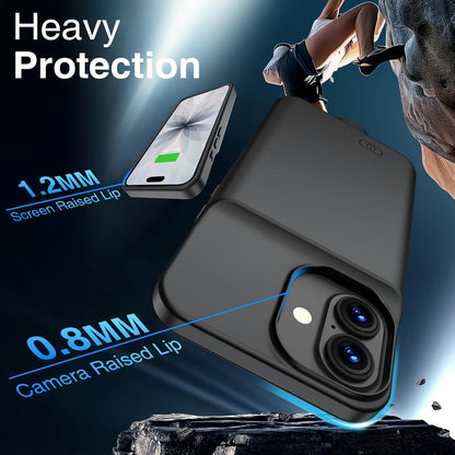 GIN FOXI Battery Case for iPhone 17, Charging Case Charger 8500mAh Ultra-Slim Lightweight Powerful Battery Pack 15W Fast Rechargeable Anti-Fall TPU Juice Box for iPhone 17 (6.3") Black