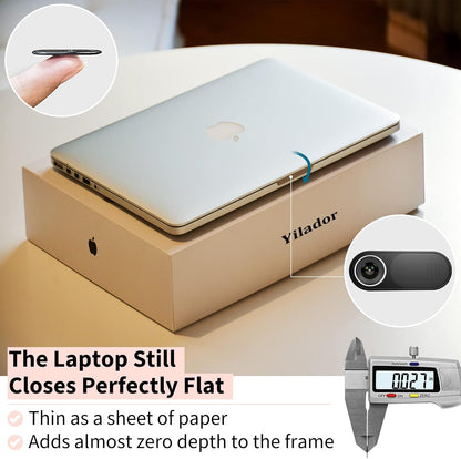 6-Pack Laptop Camera Cover Slide, Ultra Thin (0.03in) Webcam Privacy Cover for MacBook, iPhone, iPad, iMac, PC, Cell Phone & Computer Accessories (3 Pack Small+3 Pack Big)