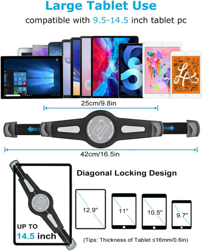 Gooseneck Car/Truck Seat Rail Tablet Holder Mount for 9.5"-14.5" iPad, Heavy Duty Car Floor Bolt Tablet Mount for iPad Pro 11, 12.9/Air, Galaxy Tabs, Surface Pro/Go, Tablets, Other 13" Devices