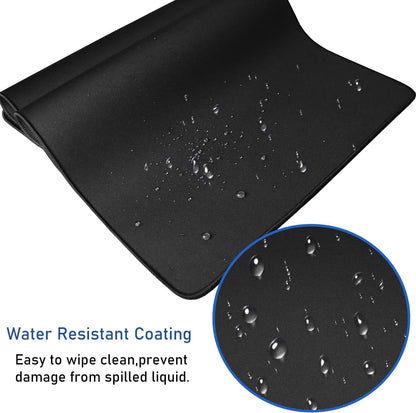 Large Mouse Pad, (31.5X11.8In) Durable Non-Slip Natural Rubber Base Desk Mousepad with Stitched Edges, Waterproof Computer Keyboard Pad Mat for Esports Pros/Gamer/Desktop/Office/Home - Black
