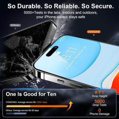 2 Pack Screen Protector for iPhone 16 Plus,Durable and Drop-Proof with 9H Hardness,Bubble-and-Dust-Free 16 Plus HD High-Aluminum Tempered Glass,Easy Installation Exclusively