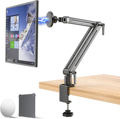Jakeko Strong Magnetic Portable Monitor Desk Clamp - 75mm VESA Mount 4.7" 15.6" 16" 17.3" 18.5 inch 360° Rotate Base Tablet Holder Arm JK07B1