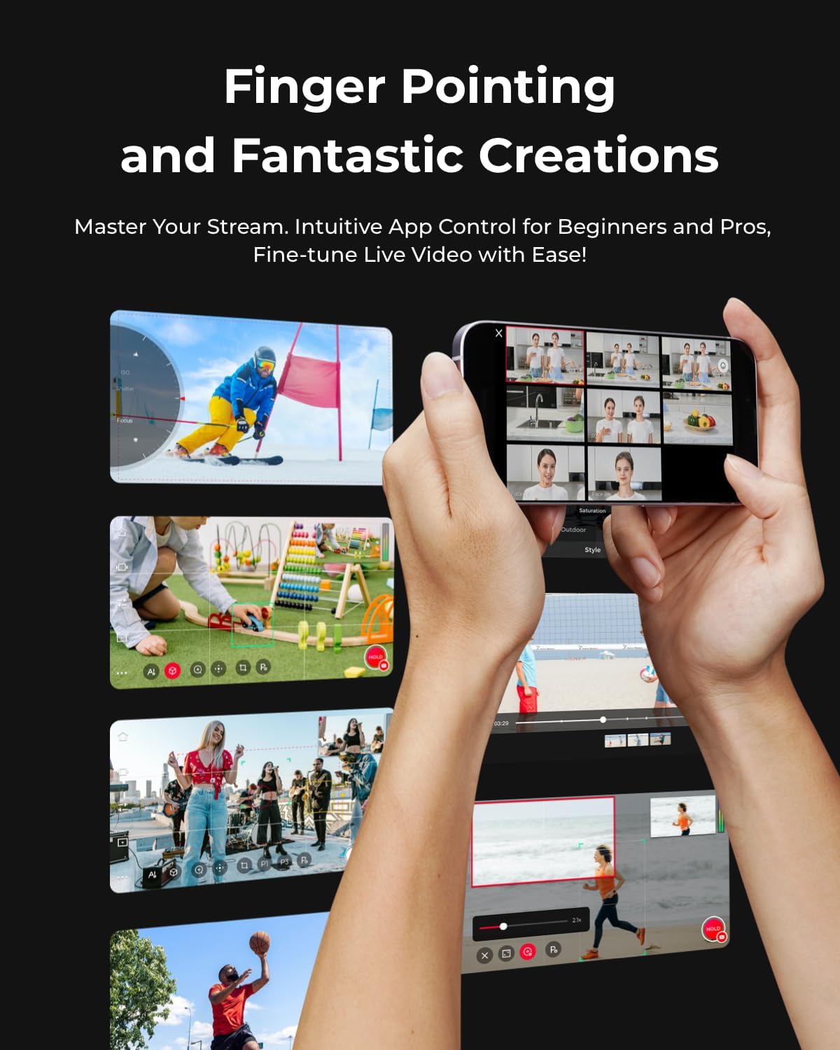 OBSBOT Tail Air & Smart Remote Combo, Streaming Camera with AI Tracking PTZ, Intelligent APP, Gesture Control, HDMI/USB-C/Wireless Webcam, Video Cameras for Filming, Worship, Content Creator, etc.