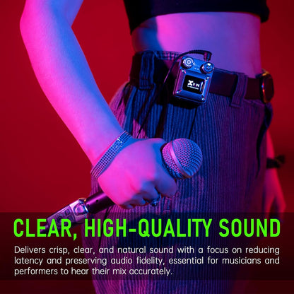 Xvive U4 Wireless in-Ear Monitor System Professional IEM System Transmitter and Beltpack Receiver for Studio, Band Rehearsal,Live Performance (U4)