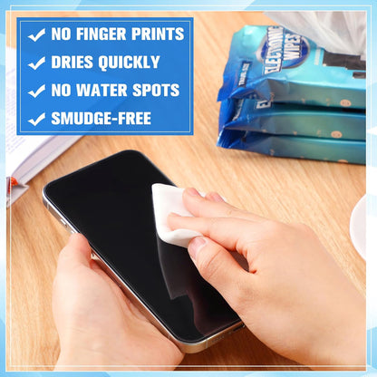 240 Count Electronic Cleaning Wipes 12 Pack Pre Moistened Screen Wipes Electronics Screen Cleaner for Lens, Phone, TVs, Computer, Laptop and Monitor Cleaning