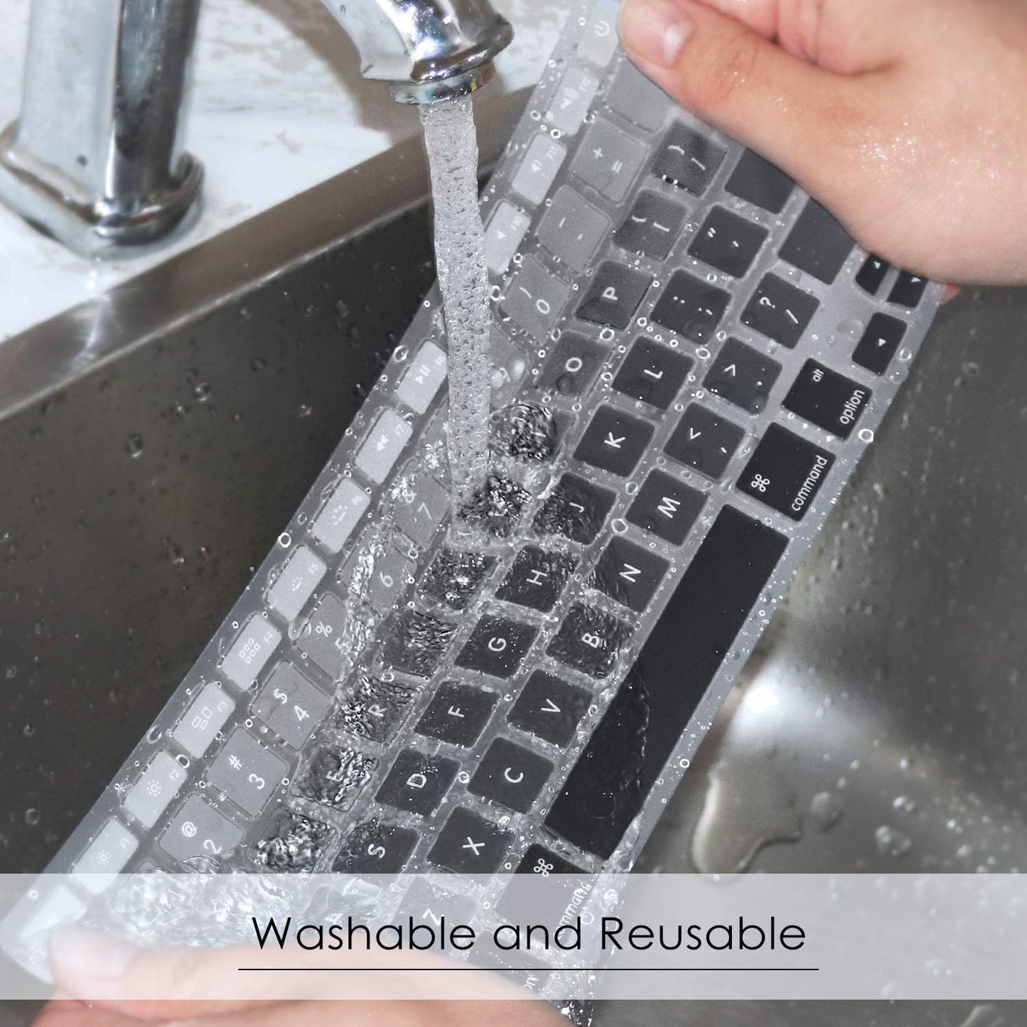 Allinside Gray Ombre Keyboard Cover Skin for MacBook Pro 13" 15" 17" (2015 or Older Version), MacBook Air 13" A1369/A1466, Older iMac Wireless Keyboard MC184LL/B