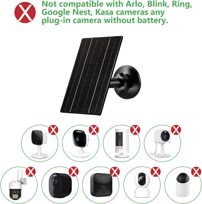 Zivif 4W Solar Panel for Security Camera, Solar Panel Charger with USB & USB-C Cable, Compatible with Rechargeable Battery Powered Cameras, 360° Adjustable Mount (2 Pack)