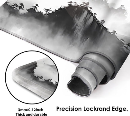 Galdas Gaming Mouse Pad XXL XL Large Long Extended Big Mousepad Non-Slip Rubber Keyboard Mouse Pad with Stitched Edges for Laptop Home Office (31.5x11.8x0.08 Inch) … (Black Ink)