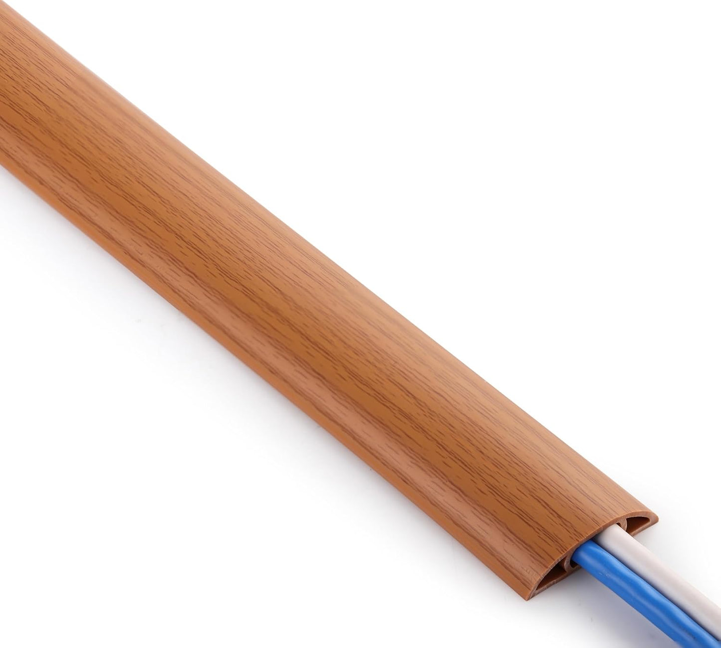ZhiYo 3.6ft Cord Covers for Wires on Floor, Cord Hider Floor Hide Extension Cords, Soft PVC Cable Cover Cable Protector, Wire Cavity W0.62in H0.31in, Yellow Oak Wood