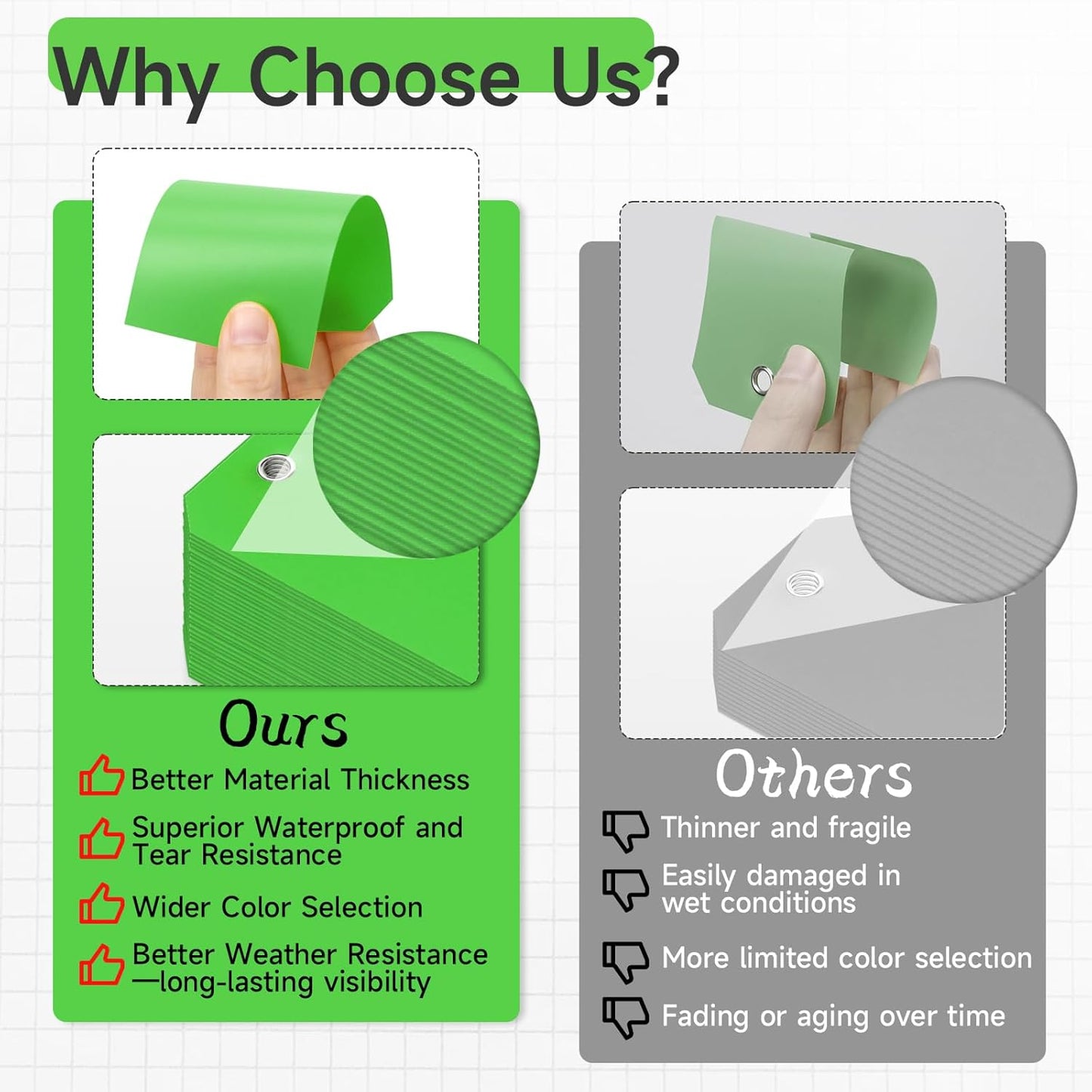 100 Pcs Green Tags with Wires Waterproof Writable Hang Tags with String Attached Heavy Duty Shipping Moving Tags for Luggage Parts Machines(Green, 4 3/4" x 2 3/8")