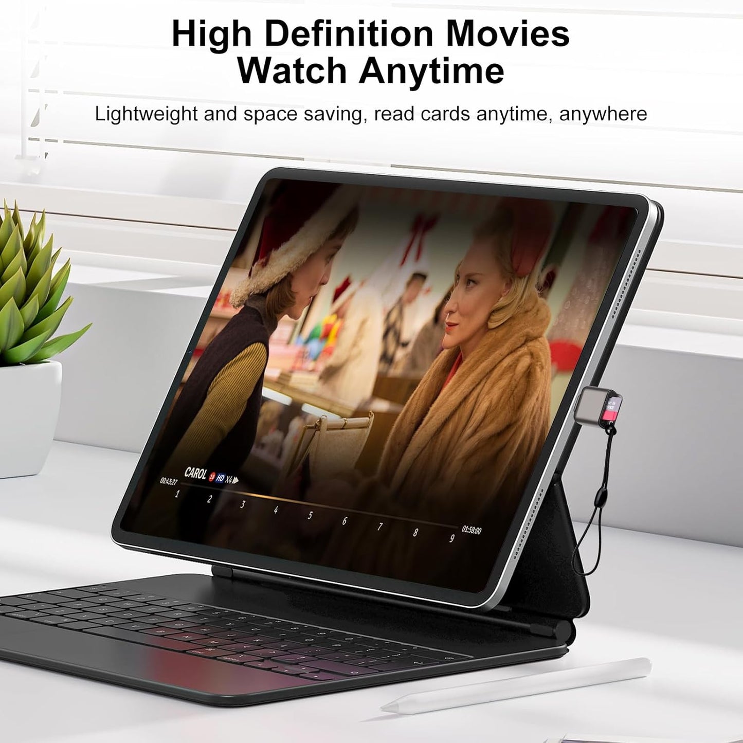 Micro SD Card Reader, BORLTER CLAMP TF Card Reader USB C 3.0 to TF/Micro SD with Type C to Type A Adapter for MacBook, Laptop, Android Phone, Grey