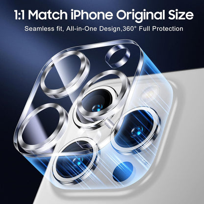 UniqueMe Compatible for 3 Pack iPhone 15 Pro/iPhone 15 Pro Max Camera Lens Protector, [Drop Protection][Case Friendly] 9H Tempered Glass Camera Cover Screen [2023 New Version]- White