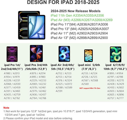 Stylus Pen for iPad 2018-2025, Fast Charging Magnetic Pencil (1st Generation) with Tilt Sensitivity & Palm Rejection for iPad Air 3/4/5/M2/M3, iPad mini 5/6, iPad 6/7/8/9/10/11, iPad Pro 11"/12.9"/M4