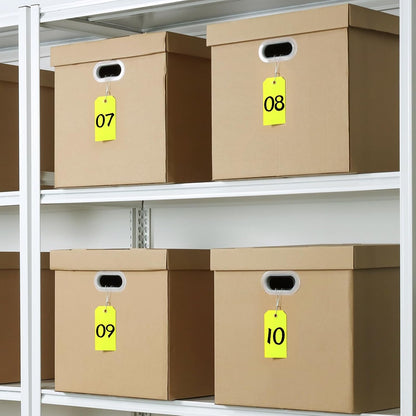 100Pcs Shipping Tags with Wire Ties Plastic Hang Tags for Labeling Blank Tags with Holes Waterproof Equipment Moving for Outdoors Auto Parts Luggage Garage Inventory(Yellow, 4 3/4" x 2 3/8")