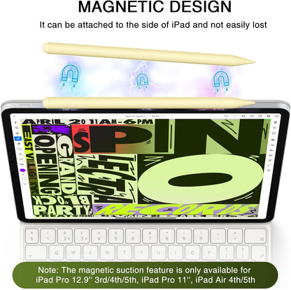 Pen for iPad 2018-2025, HATOKU 15 Mins Fast Charging Pencil 1st Gen with Tilt & Palm Rejection Compatible with iPad Air 3/4/5/M2/M3, iPad mini 5/6, iPad 6/7/8/9/10/11, iPad Pro 11"/12.9"/M4 (Yellow)