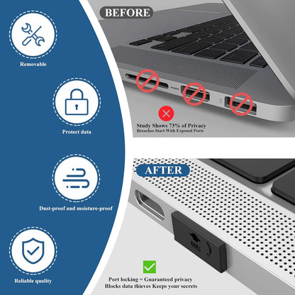35PCS USB Port Blockers with 3 Locks for PC, Laptop Removable Type-A Data Protection,Dust & Moisture Resistant Shield（Mixed Colors Packs Svailable for Port Sorting）