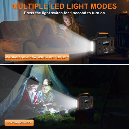 ALLWEI Portable Power Station 300W, 280Wh Solar Generator with 110V Pure Sine Wave AC Outlet, Backup Lithium Battery Generator for CPAP Outdoor RV Camping Emergency Home Use