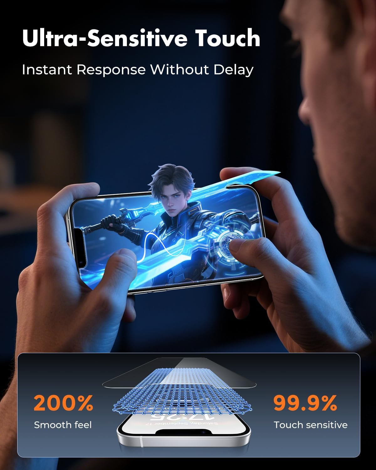 UNBREAKcable 3-Pack Screen Protector for iPhone 16e, Double Shatterproof Tempered Glass [Easy Installation Frame] [9H Hardness] [99.99% HD Clear] [Case Friendly] for iPhone 6.1 inch