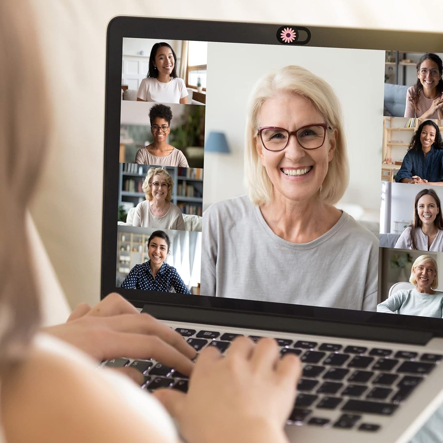 Laptop Camera Cover Slide 3 Pack Ultra Thin Slide Laptop Camera Cover for Echo Show, Computer, Tablet, Mac Air, Chromebook, PC - Daisy New (Patent Pending)