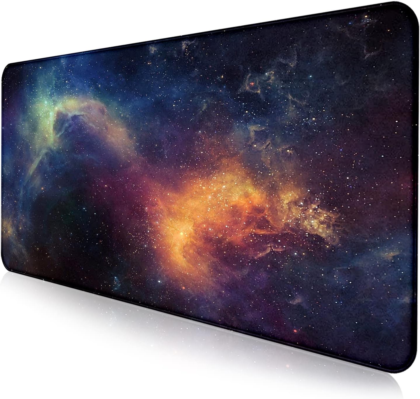 Large Extended Gaming Mouse Pad with Stitched Edges, Non-Slip Waterproof Rubber Base Mouse Pad for Office, Computer, Keyboard, Laptop and Home Desk Pad 35.4 x 15.7 x 0.12 Inch (Starry Sky)